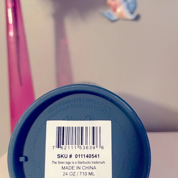 NWT🩵Starbucks 2023 Prussian Blue Subzero Soft Touch Grid Venti Teal Tumbler - Picture 5 of 5